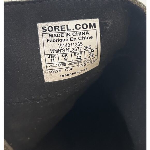 Sorel Womens Green Suede Leather Ankle Boots Zip Up Joan of Arctic Chelsea Sz 11 - Picture 8 of 13